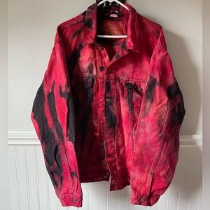 Custom Red and Black Levi’s Denim Jacket